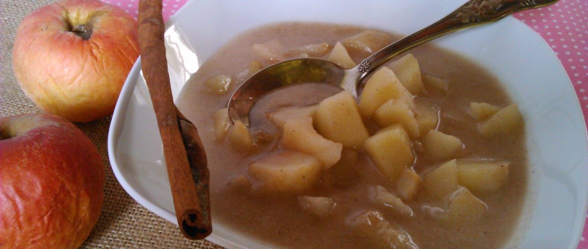 Diétás almaleves tej nélkül, gluténmentesen (zöldbanánliszttel)