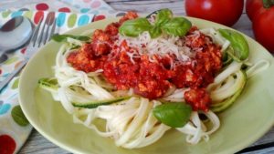 diétás bolognai spagetti cukkini tésztából
